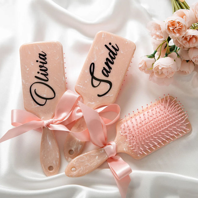 Picture of Personalized Airbag Hair Brush | Custom Bridesmaid Hair Brushes | Best Bridal shower Favors