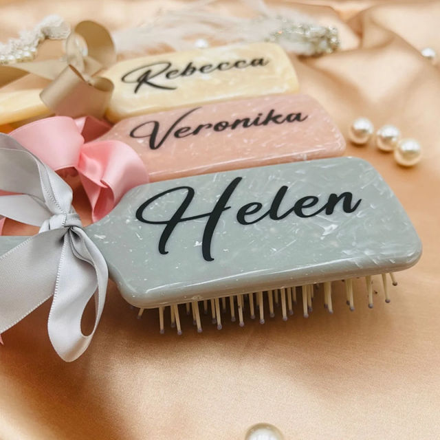 Picture of Personalized Airbag Hair Brush | Custom Bridesmaid Hair Brushes | Best Bridal shower Favors