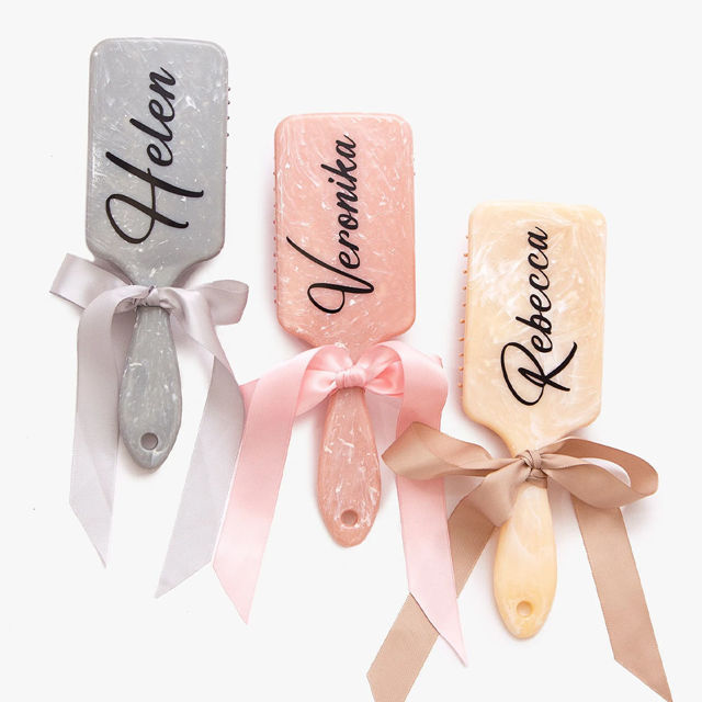 Picture of Personalized Airbag Hair Brush | Custom Bridesmaid Hair Brushes | Best Bridal shower Favors