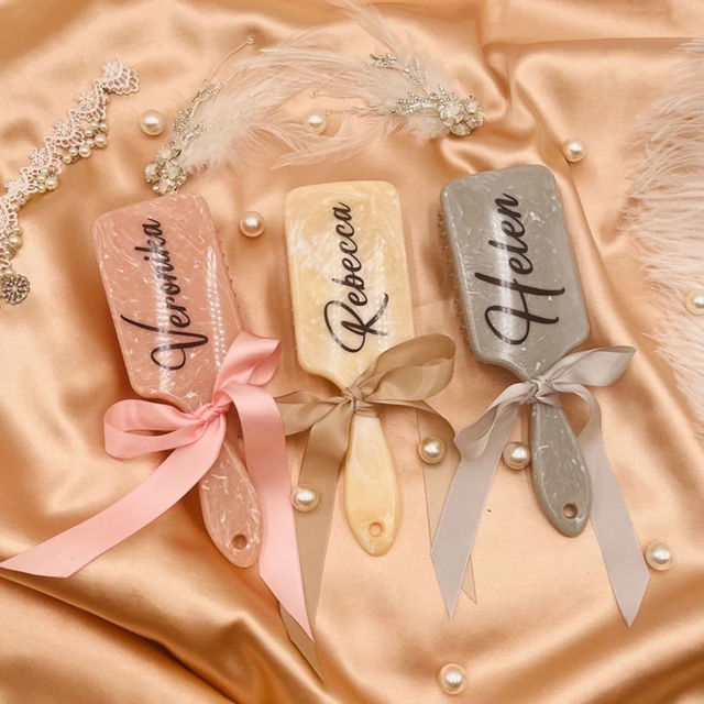 Picture of Personalized Airbag Hair Brush | Custom Bridesmaid Hair Brushes | Best Bridal shower Favors