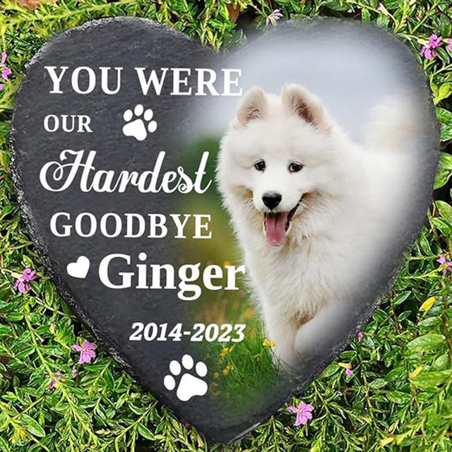 Picture of Personalized Pet Memorial Stone | Custom Engraved Photo Memorial Stone | Pet Grave Marker