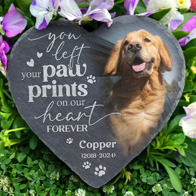 Picture of Personalized Pet Memorial Stone | Custom Engraved Photo Memorial Stone | Pet Grave Marker