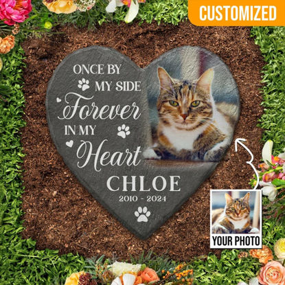 Picture of Custom Engraved Photo Pet Memorial Stone | Personalized Memorial Stone For Furry Friend | Pet Grave Marker