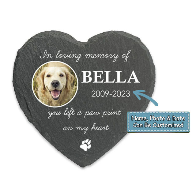 Picture of Custom Pet Memorial Stone | Personalized Photo Memorial Gravestone Engraved