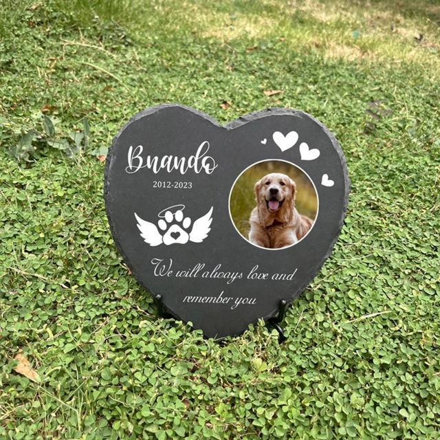 Picture of Custom Pet Memorial Stone | Personalized Photo Memorial Gravestone Engraved