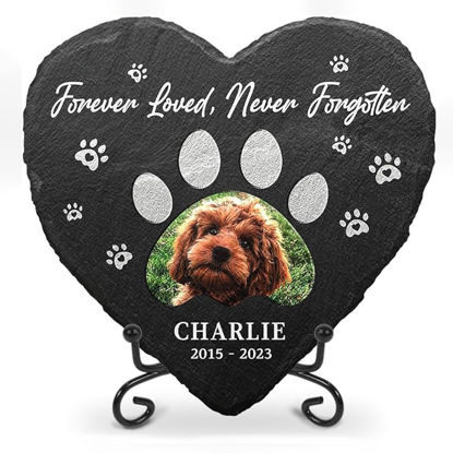 Picture of Personalized Engraved Pet Memorial Stone | Custom Photo Memorial GraveStone for Pet Person | Pet Grave Marker