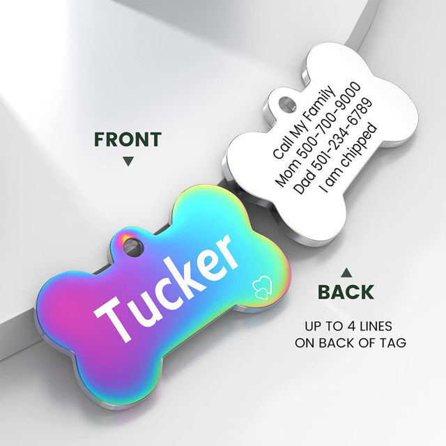 Imagen de Etiqueta personalizada para mascotas con múltiples formas y colores | Personalizada con número de teléfono | El mejor regalo para los amantes de las mascotas