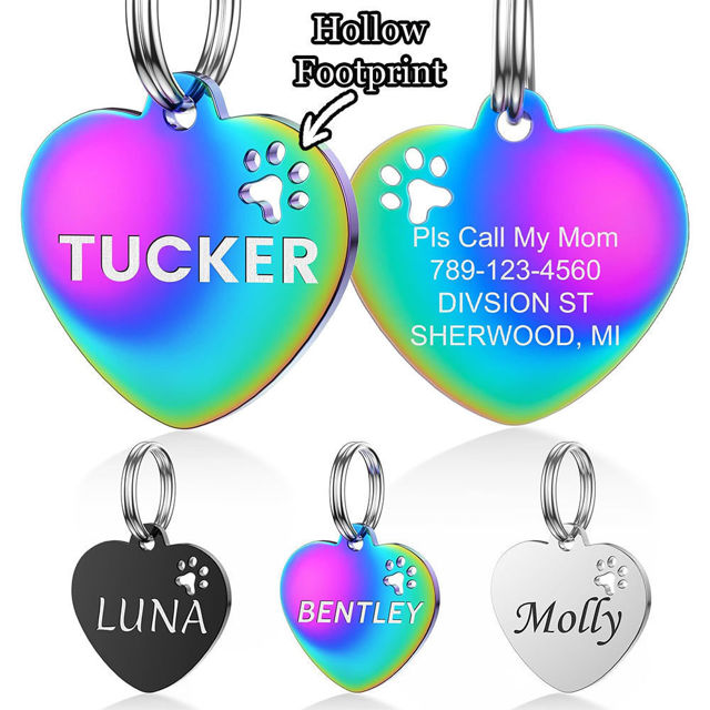 Imagen de Etiqueta personalizada para mascotas con múltiples formas y colores | Personalizada con número de teléfono | El mejor regalo para los amantes de las mascotas