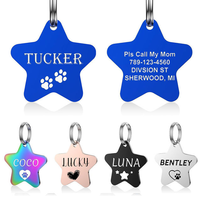 Imagen de Etiqueta personalizada para mascotas con múltiples formas y colores | Personalizada con número de teléfono | El mejor regalo para los amantes de las mascotas