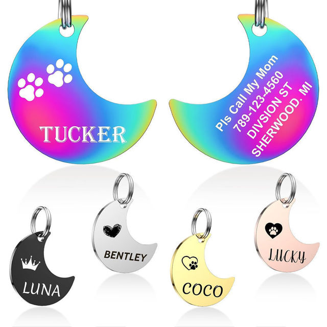 Imagen de Etiqueta personalizada para mascotas con múltiples formas y colores | Personalizada con número de teléfono | El mejor regalo para los amantes de las mascotas