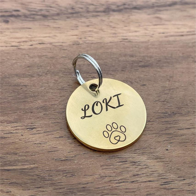 Picture of Personalized Cat Name Tag with Phone Number | Engraved Pet Name Tag