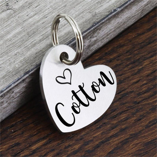 Picture of Personalized Cat And Dog Name Tag With Phone Number | Engraved Heart Name Tag