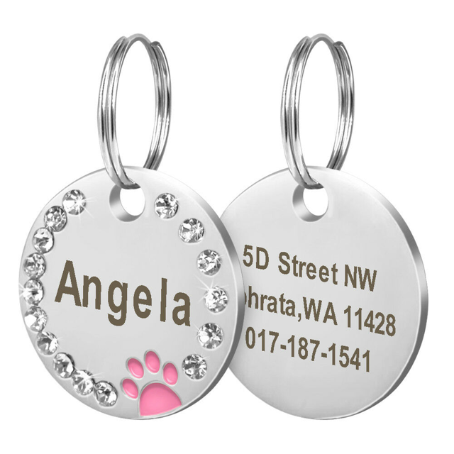 Picture of Personalized Paw Name Tag For Pets | Custom Pet Name Tag With Telephone Number