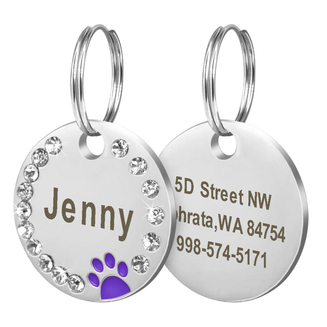 Picture of Personalized Paw Name Tag For Pets | Custom Pet Name Tag With Telephone Number