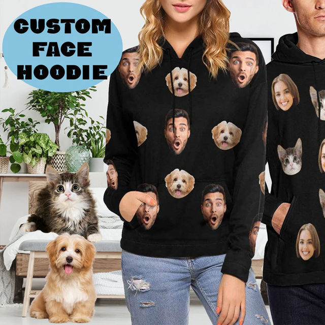 Picture of Personalized Face Hoodie - Personalized Unisex Long Sleeve Family Hoodie