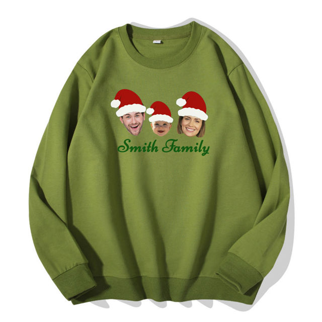 Picture of Personalized Christmas Face Hoodie - Personalized Unisex Long Sleeve Family Hoodie