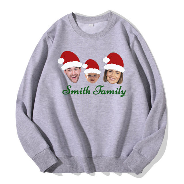 Picture of Personalized Christmas Face Hoodie - Personalized Unisex Long Sleeve Family Hoodie