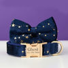 Imagen de Collar de perro personalizado - Collar de terciopelo de varios colores personalizado - Etiqueta con nombre de mascota grabada con hebilla de metal - Los mejores regalos para cachorros para bodas y Navidad