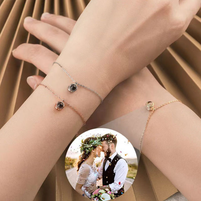 Picture of Custom Photo Projection Bracelet - Custom Pendant Bracelet - Best Gifts for Girls and Women