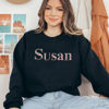 Picture of Personalized Embroidered Sweatshirt - Custom Embroidered Floral Text Sweatshirt