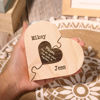 Picture of Custom Wooden Name Candle holder - Personalized Heart Shape Candle holder - Best Gifts for Family