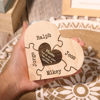 Picture of Custom Wooden Name Candle holder - Personalized Heart Shape Candle holder - Best Gifts for Family