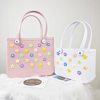 Picture of Personalized colorful flower beach bag - Personalized waterproof beach bag - Custom colorful name hole bag