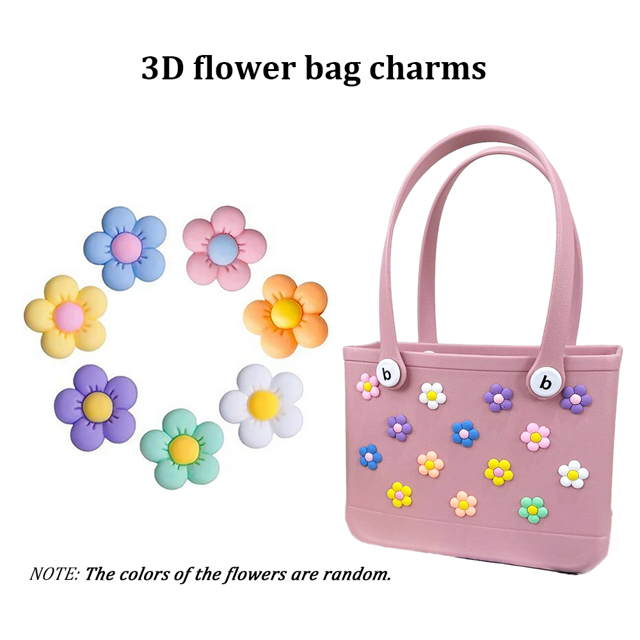 Picture of Personalized colorful flower beach bag - Personalized waterproof beach bag - Custom colorful name hole bag