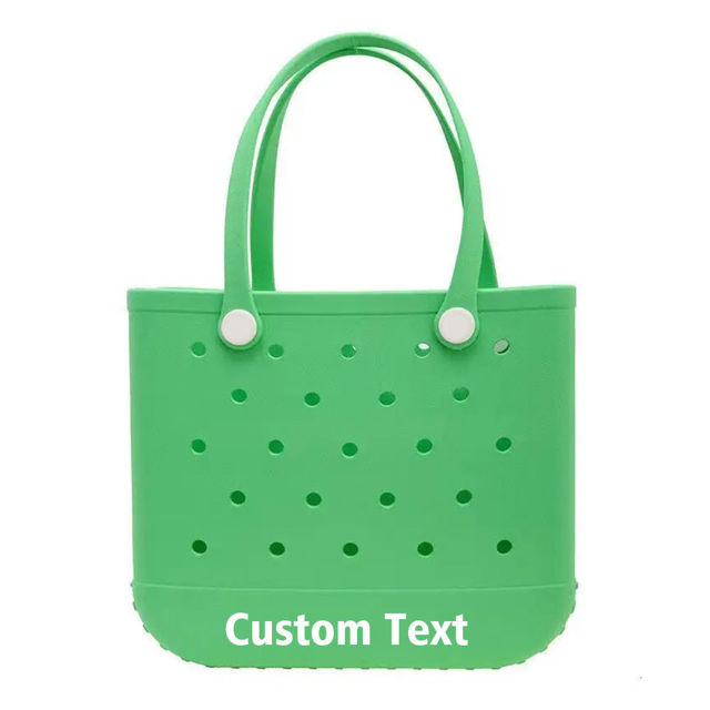 Picture of Personalized colorful flower beach bag - Personalized waterproof beach bag - Custom colorful name hole bag