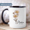 Picture of Custom Name Mug with Colorful Birth Flower - Customized Mug with Name and Date - Gift for Family Members - Mother's Day Gifts