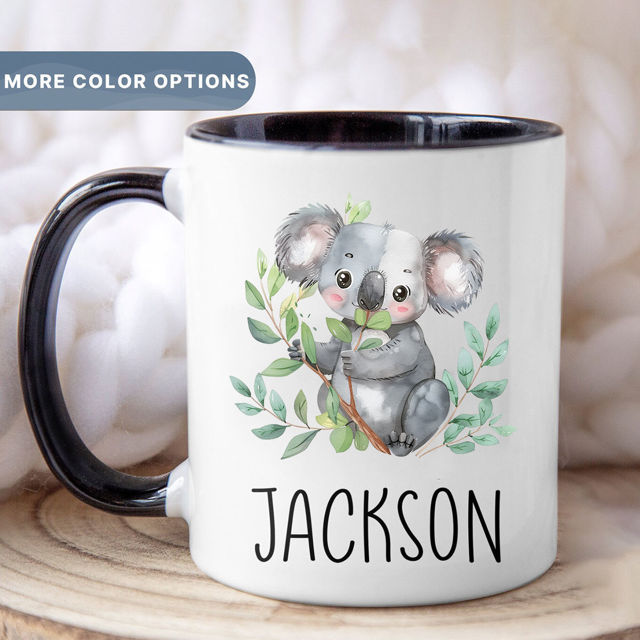 Picture of Custom Kids Mug with Animal Pattern - Personalized Mug with Kids Name - Coffee Mugs for Boys, Girls and Kids