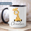 Picture of Custom Kids Mug with Animal Pattern - Personalized Mug with Kids Name - Coffee Mugs for Boys, Girls and Kids