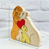 Picture of Personalized UV Color Printing Wooden Lion Family Puzzle - Custom Family Name Puzzle - Gift for Dad and Mum - Unique Home Decor Gifts