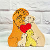 Picture of Personalized UV Color Printing Wooden Lion Family Puzzle - Custom Family Name Puzzle - Gift for Dad and Mum - Unique Home Decor Gifts