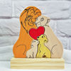 Picture of Personalized UV Color Printing Wooden Lion Family Puzzle - Custom Family Name Puzzle - Gift for Dad and Mum - Unique Home Decor Gifts