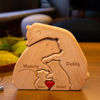 Picture of Personalized Wooden Bear Family Puzzle - Custom Baby Puzzle with Family Name - Unique Home Decor - Best Gifts for Parents, Mum, Dad and Kids