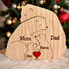 Picture of Personalized Wooden Bear Family Puzzle - Custom Baby Puzzle with Family Name - Unique Home Decor - Best Gifts for Parents, Mum, Dad and Kids