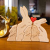 Picture of Personalized Wooden Family Rabbit Puzzle - Custom Easter Bunny Name Puzzle Name - Best Family Keepsake Home Decor Gifts