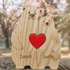 Picture of Personalized Wooden Bear Family Puzzle with Names - Cute Family Wooden Carved Puzzle - Best Family Keepsake Gifts