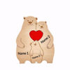 Picture of Personalized Wooden Bear Family Puzzle with Names - Cute Family Wooden Carved Puzzle - Best Family Keepsake Gifts