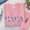 Picture of Personalized Embroidered Sweatshirts - Custom Embroidered Colorful Floral Text Sweatshirts