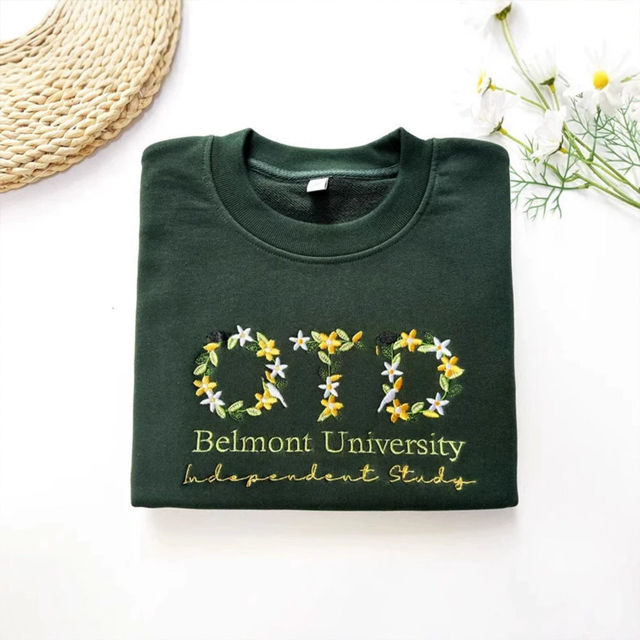 Picture of Personalized Embroidered Sweatshirts - Custom Embroidered Colorful Floral Text Sweatshirts