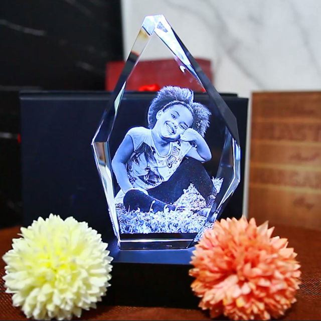 Picture of Custom Photo 3D Laser Crystal: Iceberg | Personalized 3D Photo Laser Crystal | Unique Gift for Birthday Wedding Christmas etc.
