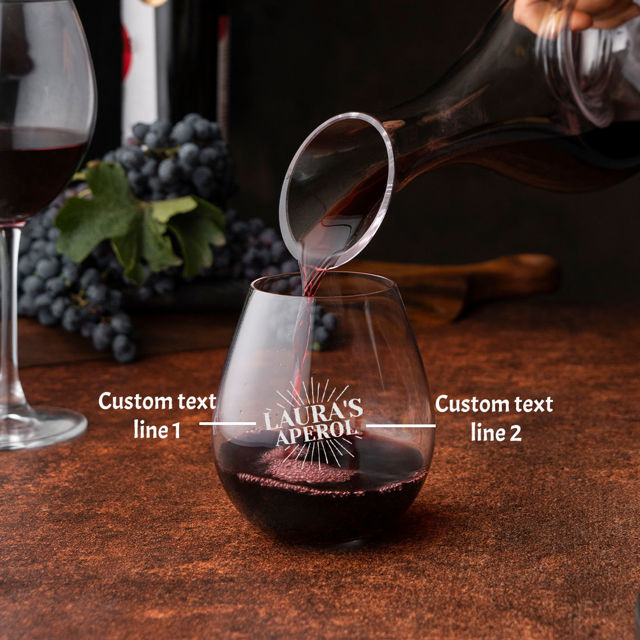 Picture of Aperol Spritz Logo Glass - Custom Wine Glass - Personalized Engraved Glass cup