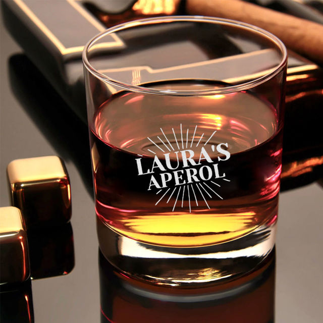 Picture of Aperol Spritz Logo Glass - Custom Whiskey Glasses - Personalized Engraved Glass cup