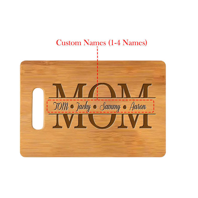 Picture of Personalized Family Name Cutting Board for Mom - Personalized Mom Cutting Board - Best Birthday and Mother's Day Gift for Mum and Grandma