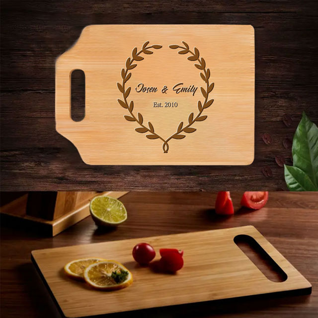Picture of Personalized Couple Names Cutting Board - Personalized Cutting Board for Girlfriends and Boyfriends - Best Anniversary Gifts