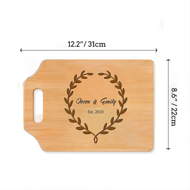 Picture of Personalized Couple Names Cutting Board - Personalized Cutting Board for Girlfriends and Boyfriends - Best Anniversary Gifts
