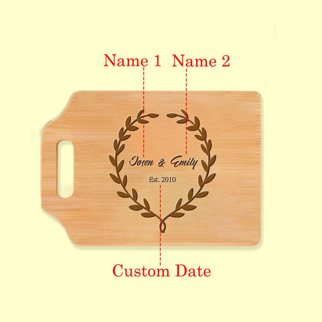 Picture of Personalized Couple Names Cutting Board - Personalized Cutting Board for Girlfriends and Boyfriends - Best Anniversary Gifts