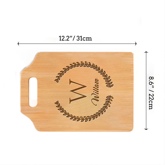 Picture of Personalized Cutting Board with Capital Letter and Name - Best Personalized Gifts for Women and Man